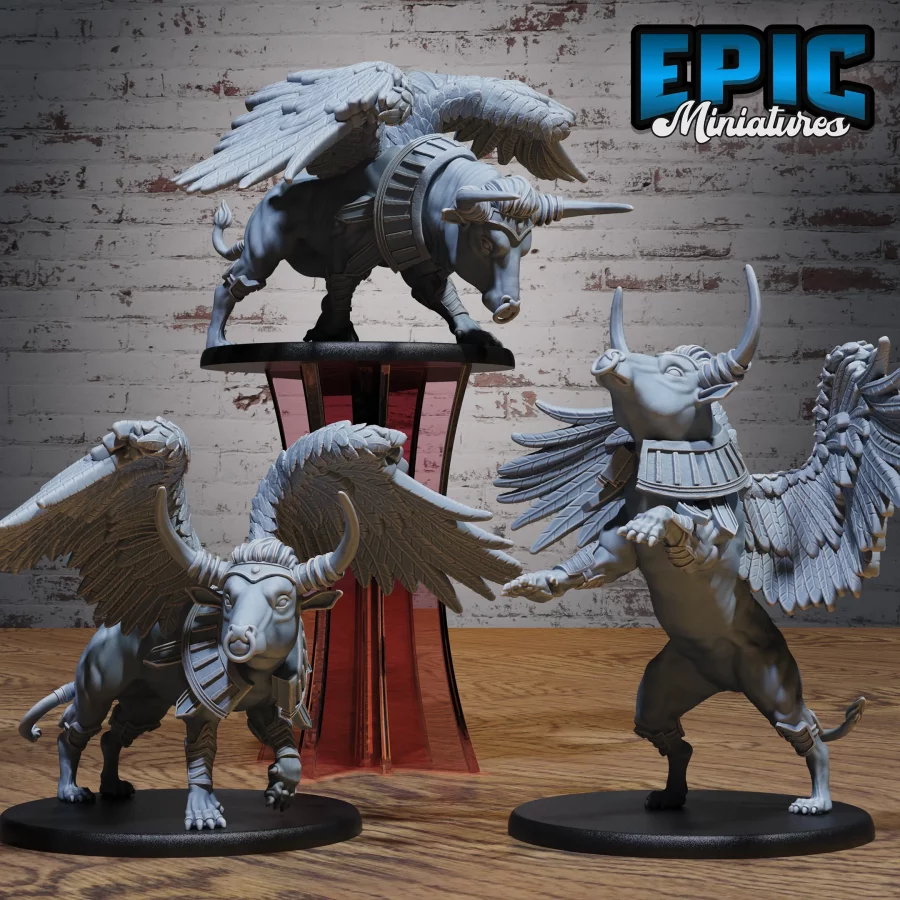 Winged Red Bull Beast Set