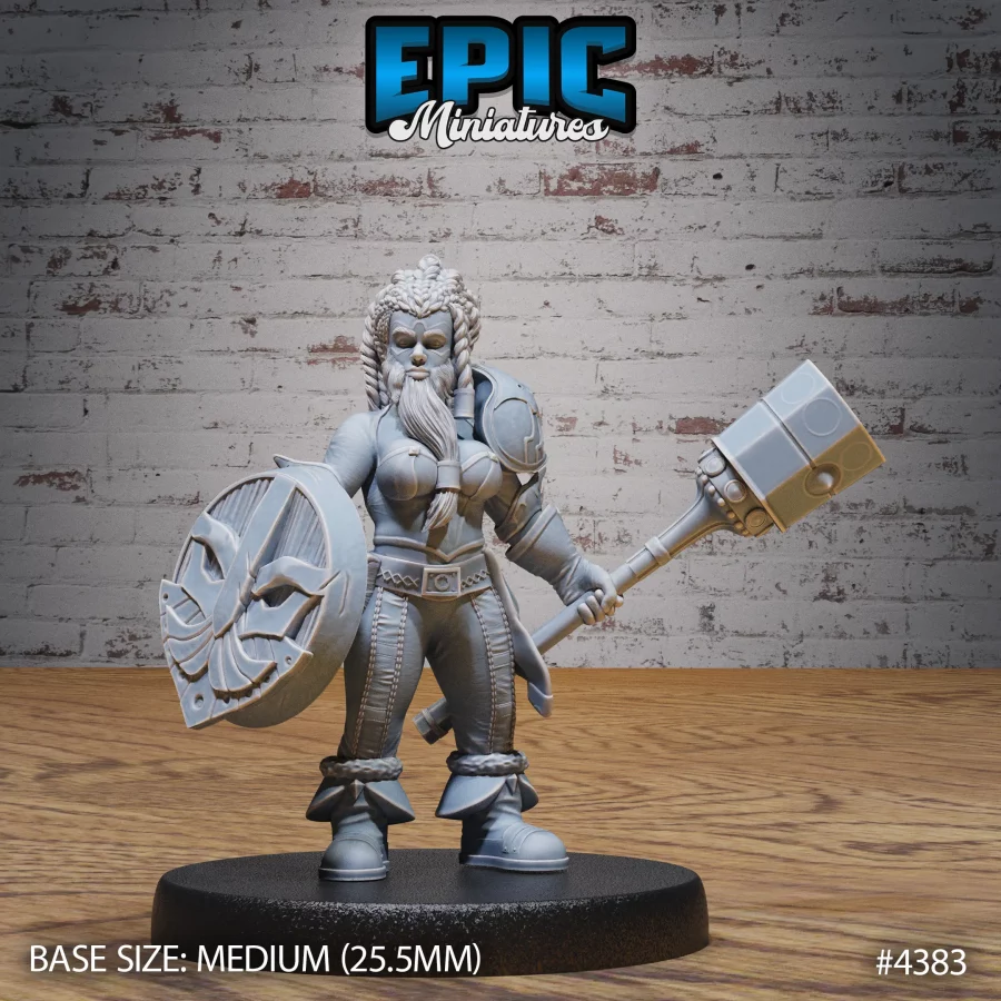 Bearded Female Dwarf Shield (Medium)