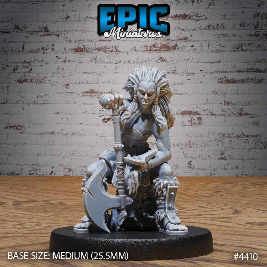 Half Orc Fighter Female Sitting (Medium)