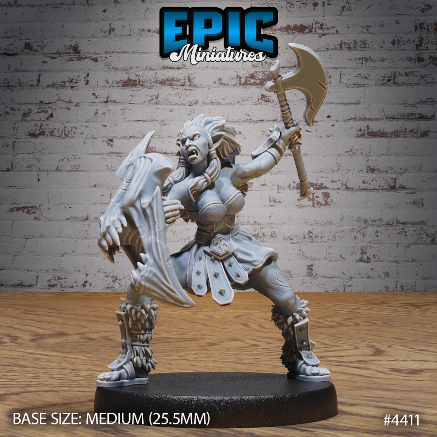 Half Orc Fighter Female Attack (Medium)