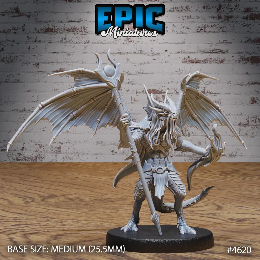 Draconic Demon Gold Staff (Medium)