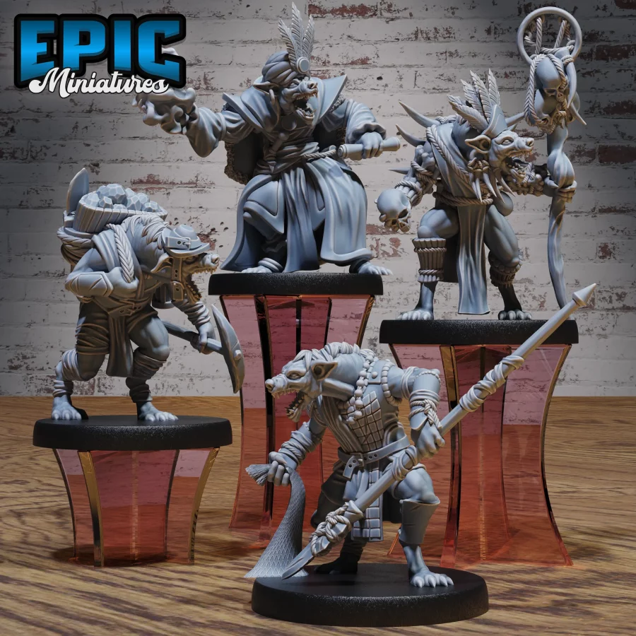 Gnoll Tribe Wizard / Gnoll Tribe Miner / Gnoll Tribe Shaman / Gnoll Tribe Spear & Net Set