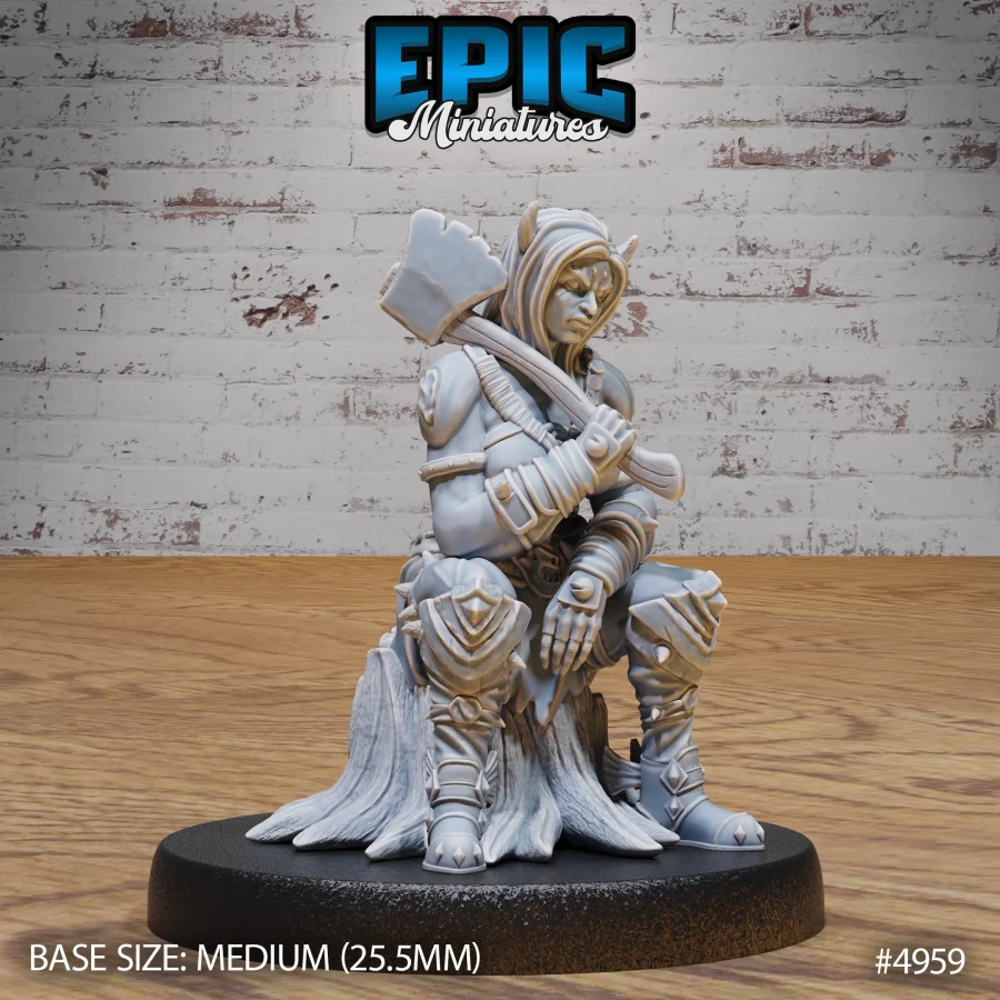 Orc Tiefling Female Sitting (Medium)