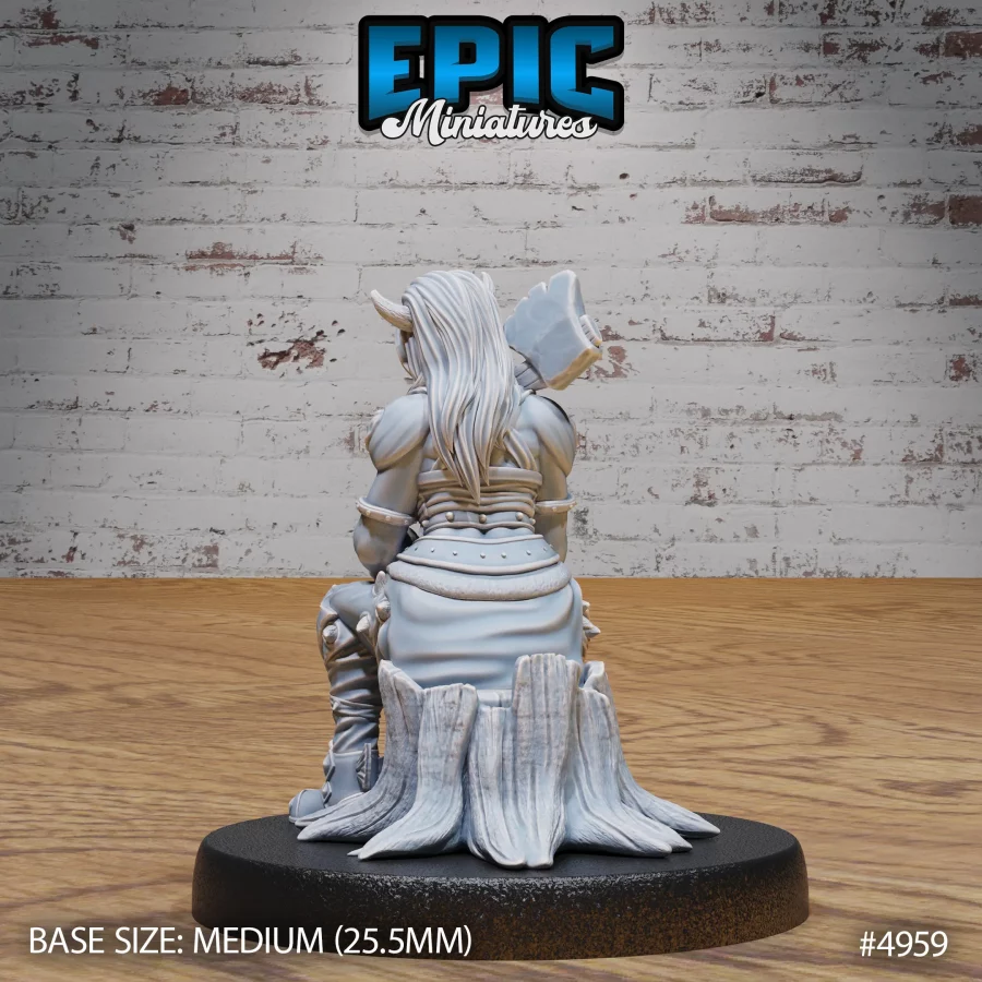 Orc Tiefling Female Sitting (Medium) - Image 2