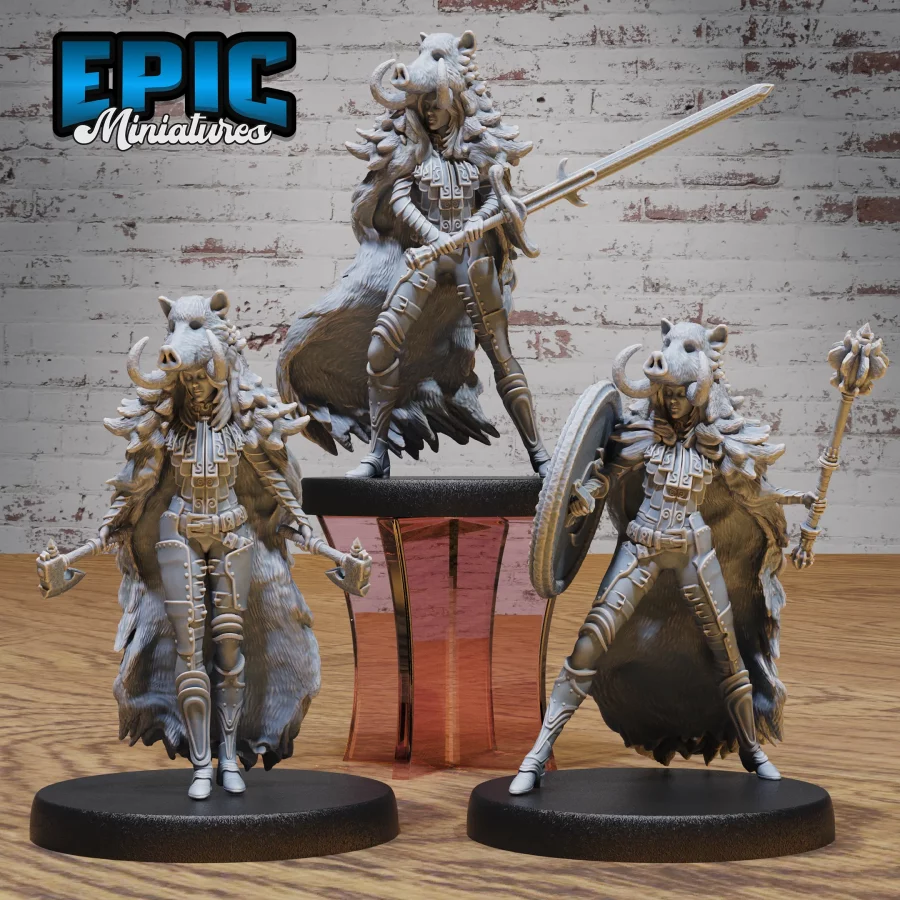 Boar Coat Warrior Lady Set