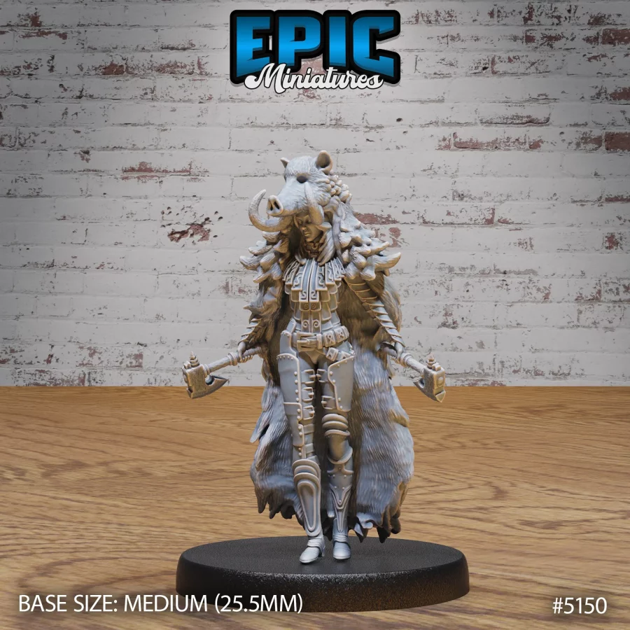 Boar Coat Warrior Lady (Medium)