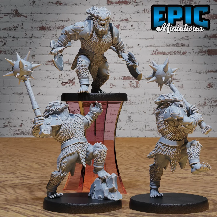 Bugbear Warrior Axe / Bugbear Warrior Roaring / Bugbear Warrior Attacking Set