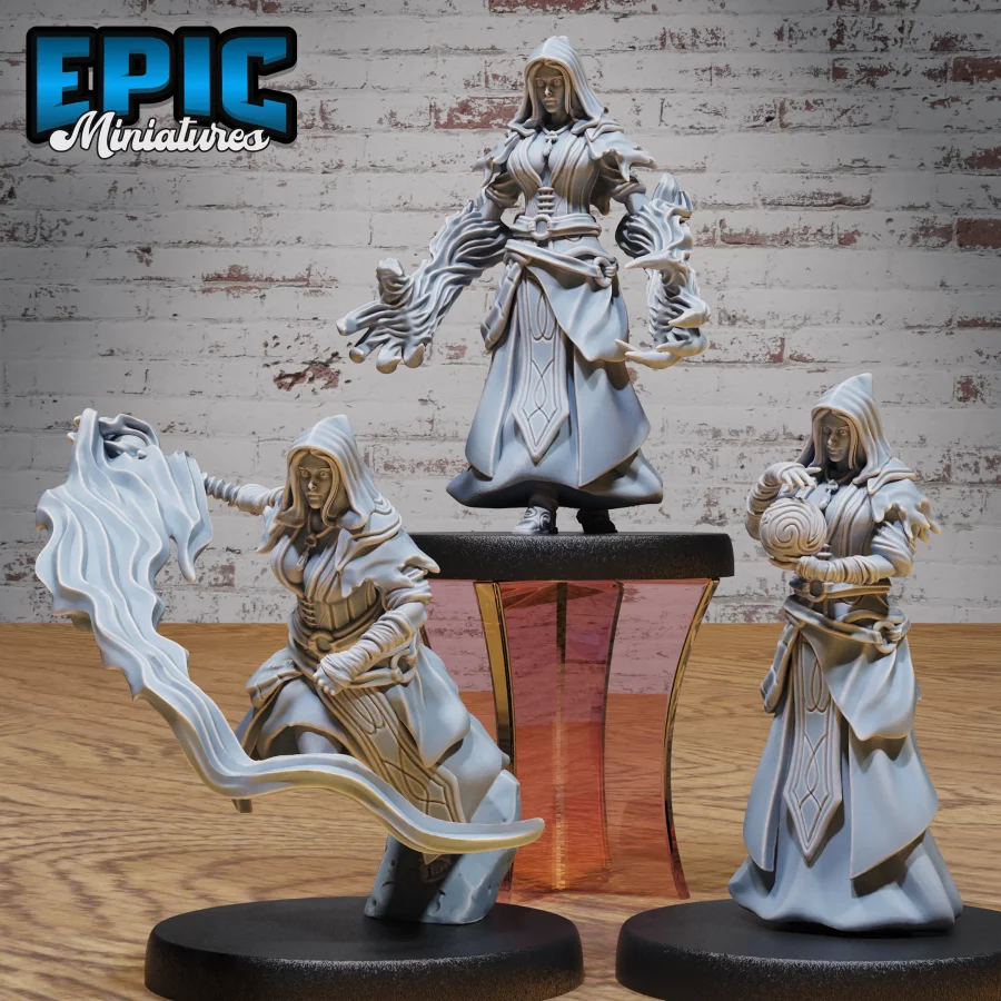 Arcane Sorceress Crystal Ball / Arcane Sorceress Attacking / Arcane Sorceress Magic Claws Set