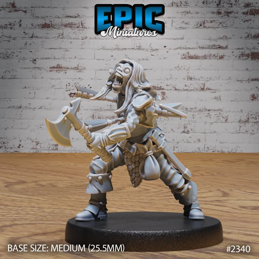 Zombie Warrior Attacking (Medium)