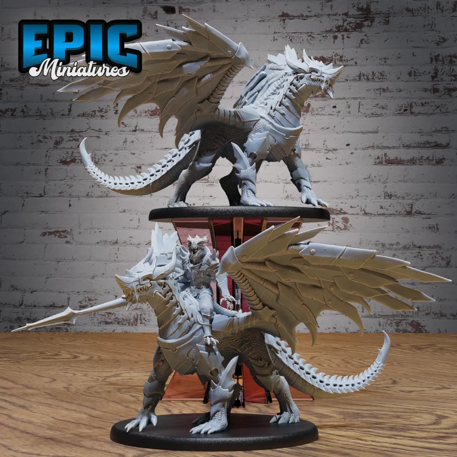 Armored Dragon & Dragonborn Rider - 2 Variations (Large)