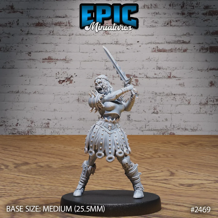 Zombie Knight Female Attacking (Medium)