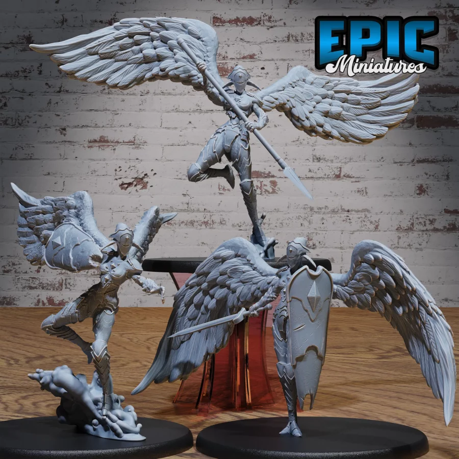 Animated Angel Statue Set