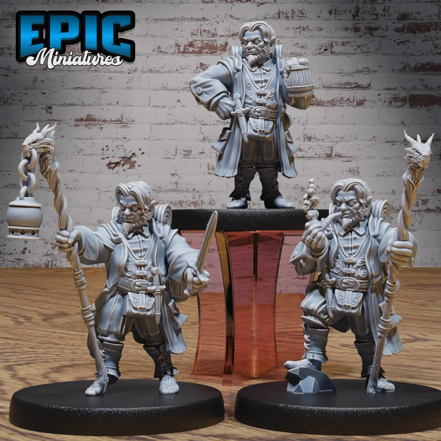 Halfling Adventurer Beer / Halfling Adventurer Staff / Halfling Adventurer Lamp Set