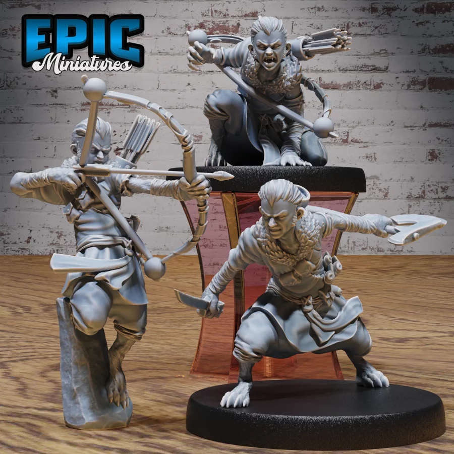 Halfling Skin Changer Ranger / Halfling Skin Changer Fighting / Halfling Skin Changer Angry Set