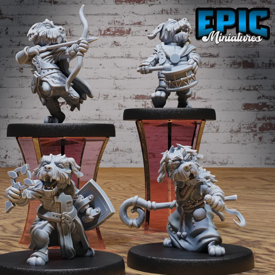 Dog Folk Tribe Cleric / Dog Folk Tribe Archer / Dog Folk Tribe Druid / Dog Folk Tribe Bard Set