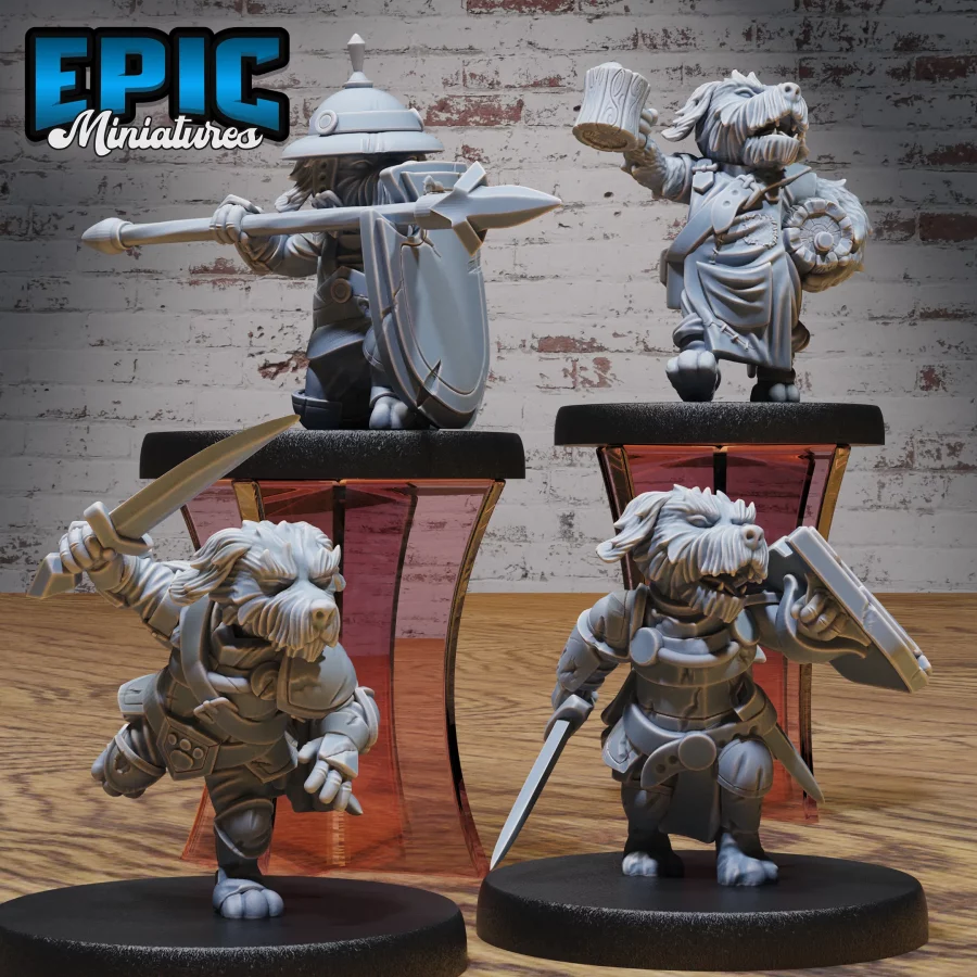Dog Folk Tribe Inkeeper / Dog Folk Tribe Knight / Dog Folk Tribe Spear Guard / Dog Folk Tribe Warrior Set