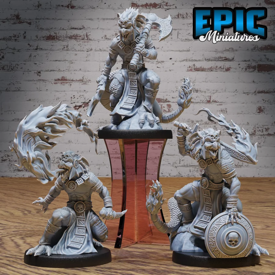 Dragon Kobold - 2 Variations / Dragon Kobold Sword - 2 Variations / Dragon Kobold Axes- 2 Variations Set