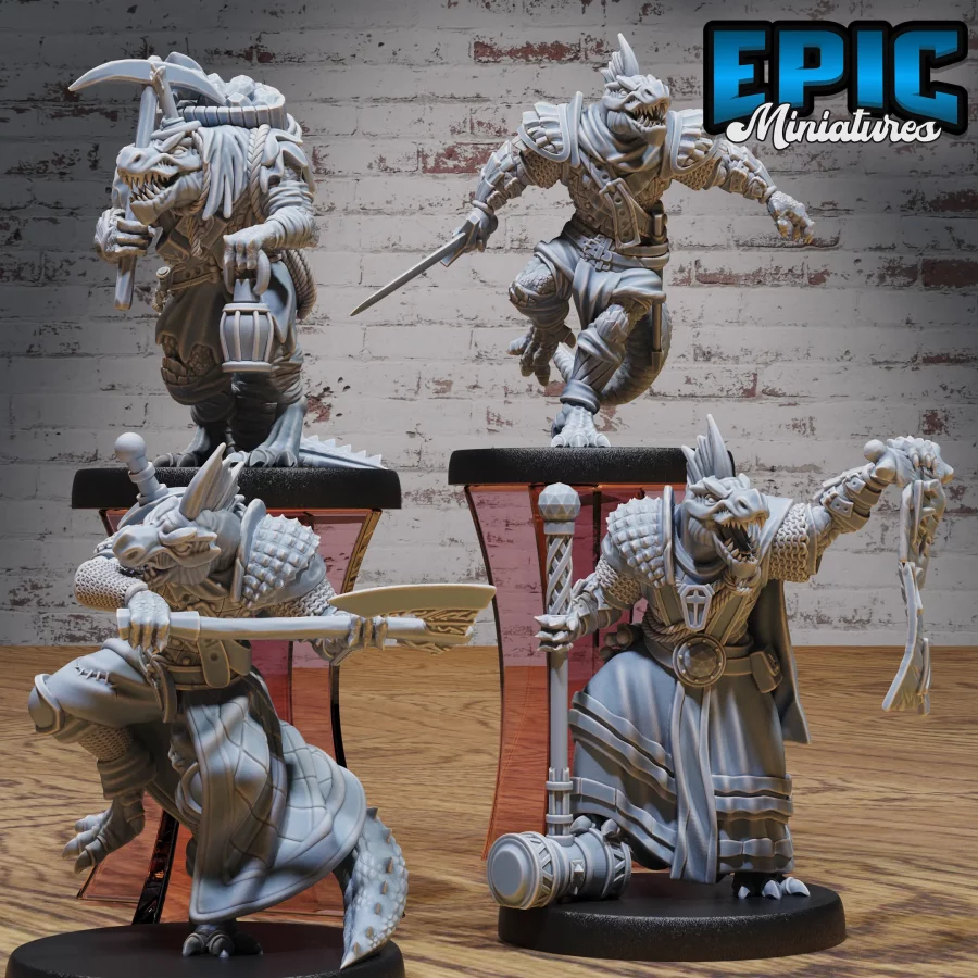 Lizardman Tribe Warrior / Lizardman Tribe Commander / Lizardman Tribe Barbarian / Lizardman Tribe Digger Set