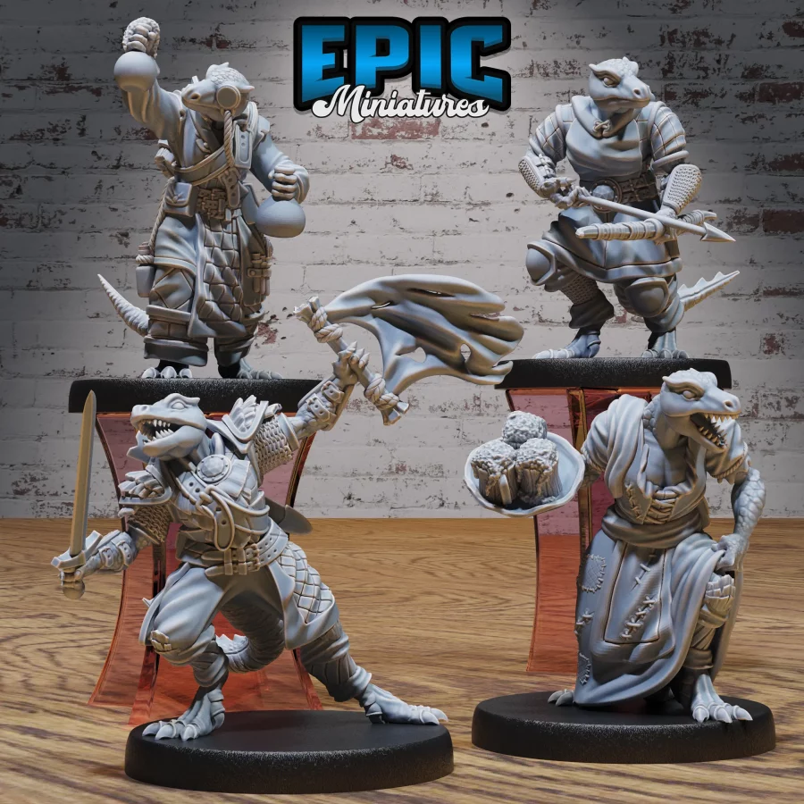 Lizardman Tribe Bannerman / Lizardman Tribe Alchemist / Lizardman Tribe Waitress / Lizardman Tribe Archer Set
