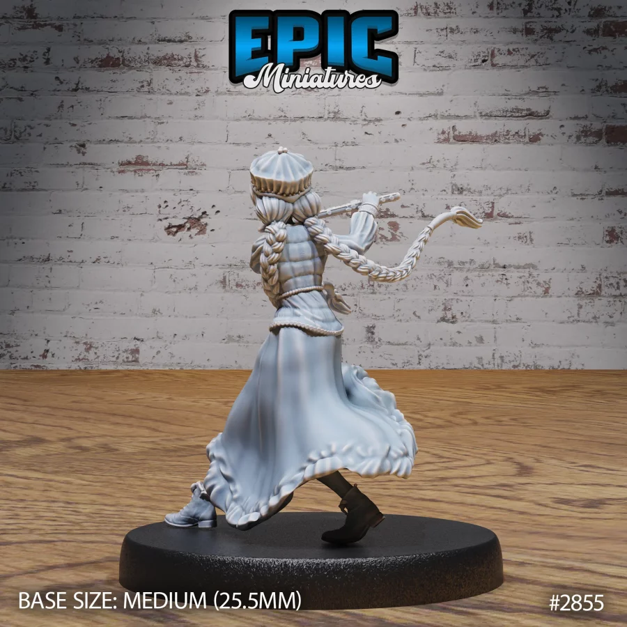 Norse Bard Girl Flute Playing (Medium) - Image 2