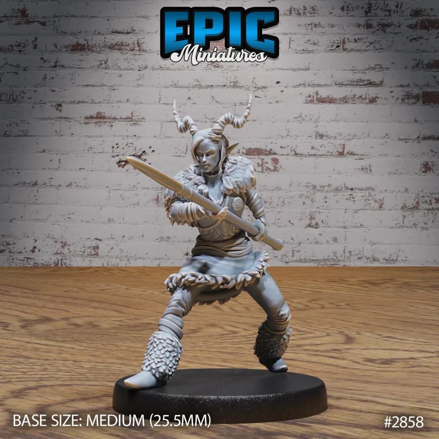 Tiefling Viking Female Spear (Medium)