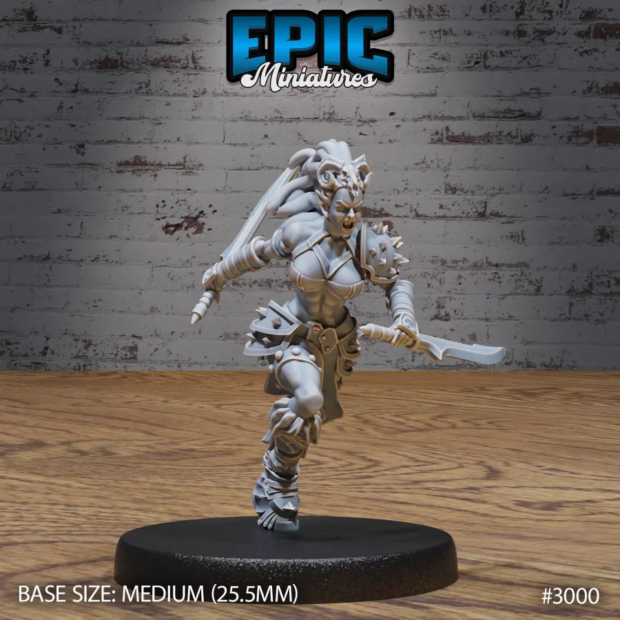 Dark Elf Barbarian Running (Medium)