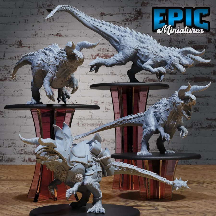 Carnotaurus - 2 Variations / Carnotaurus Horn Attack / Carnotaurus Running / Carnotaurus Mount Set
