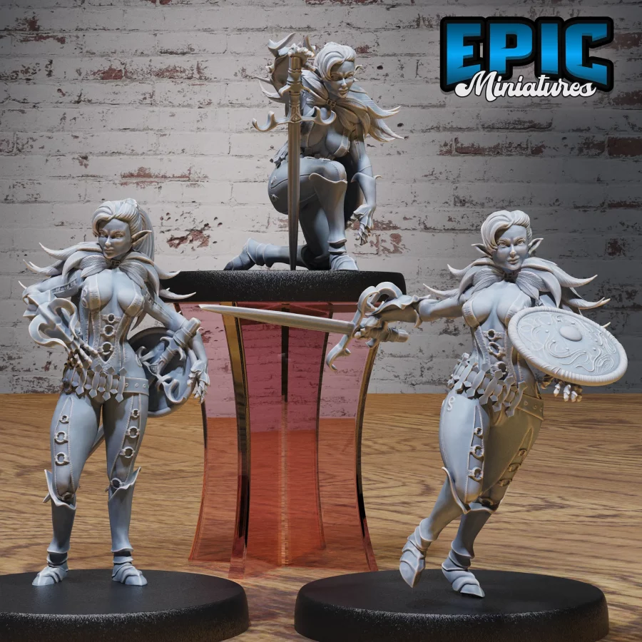 Elf Fighter Female Player Character Set