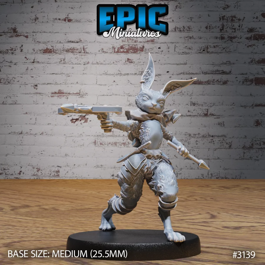 Rabbit Folk Warrior Fighting - 2 Variations (Medium)