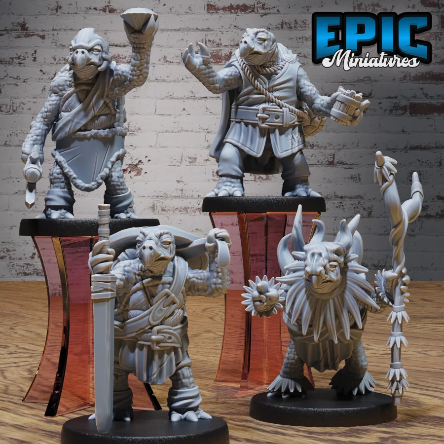 Turtle Folk Tribe Warrior / Turtle Folk Tribe Adventurer / Turtle Folk Tribe Shaman / Turtle Folk Tribe Bard Set