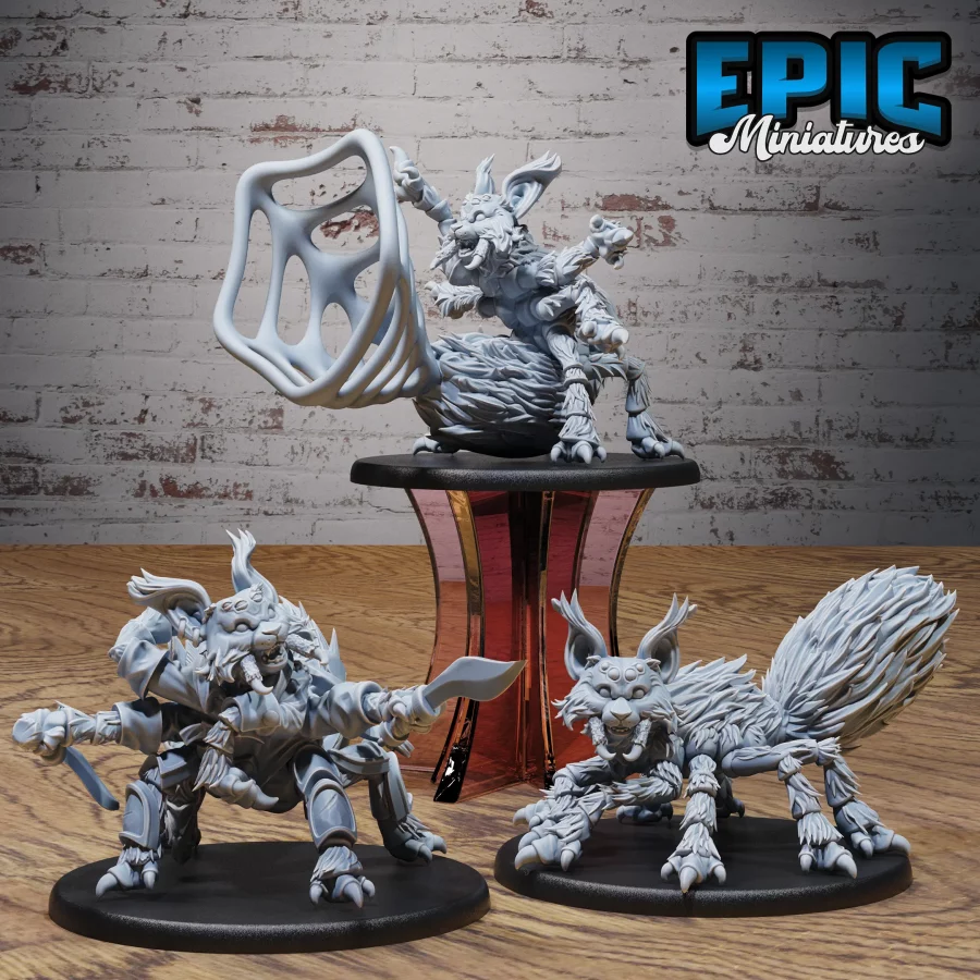 Fluffy Cat Spider Set