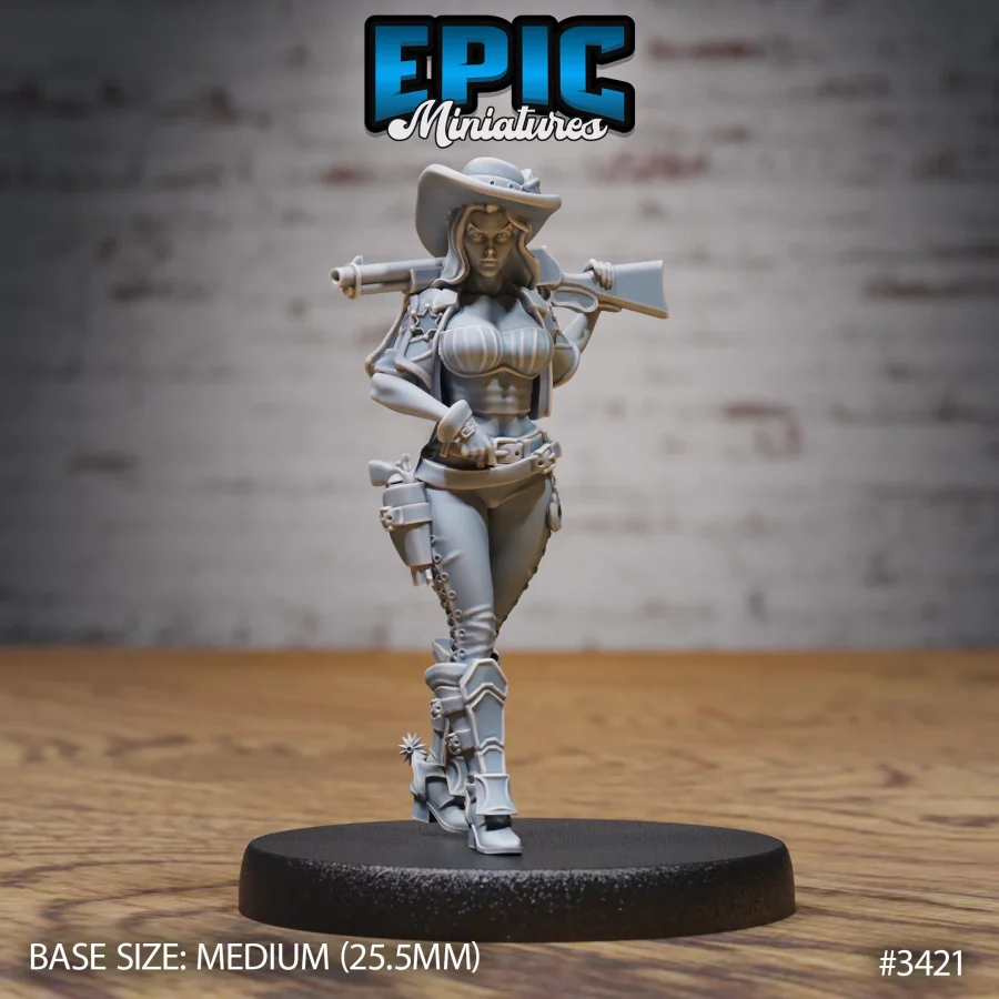 Female Gunslinger Walking (Medium)