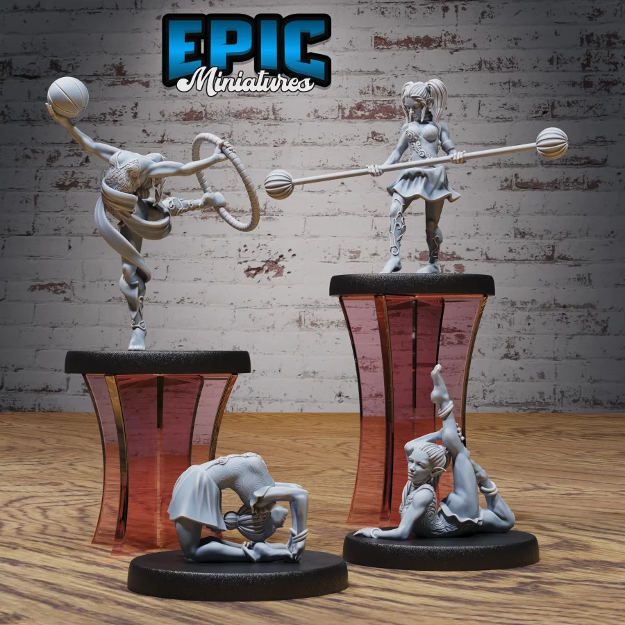 Acrobat Elf Balancing / Acrobat Elf Stretching / Acrobat Elf Dancing / Acrobat Elf Gymnastic Set