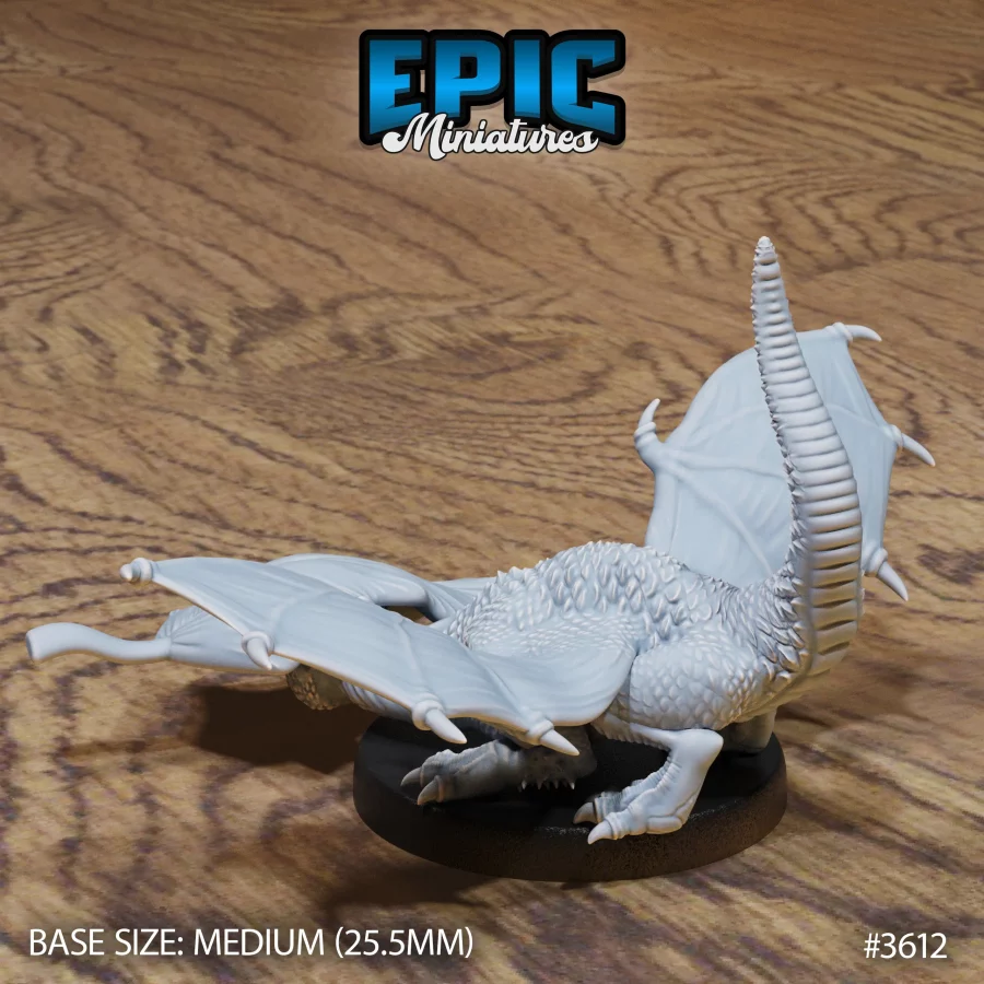 White Dragon Wyrmling Hiding - 2 Variations (Medium) - Image 2