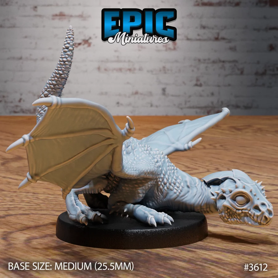 White Dragon Wyrmling Hiding - 2 Variations (Medium) - Image 3