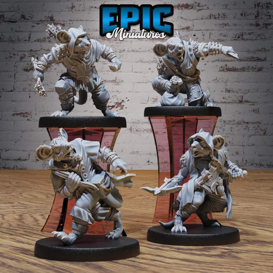 Mice Folk Raider Archer / Mice Folk Raider Loot / Mice Folk Raider Fleeing / Mice Folk Raider Crossbow Set