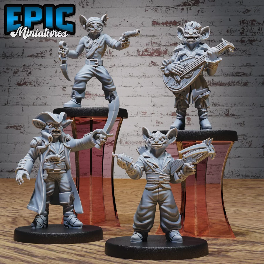 Kobold Pirate Captain / Kobold Pirate Crossbow / Kobold Pirate Pistol / Kobold Pirate Bard Set