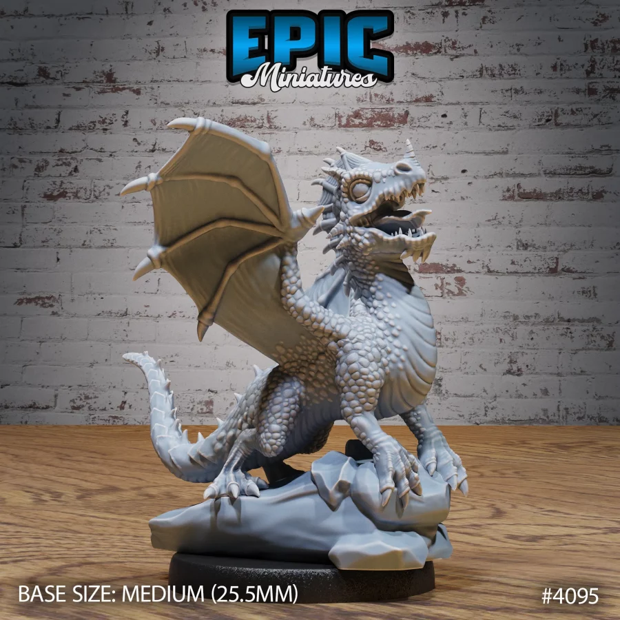 Green Dragon Wyrmling Roaring (Medium)