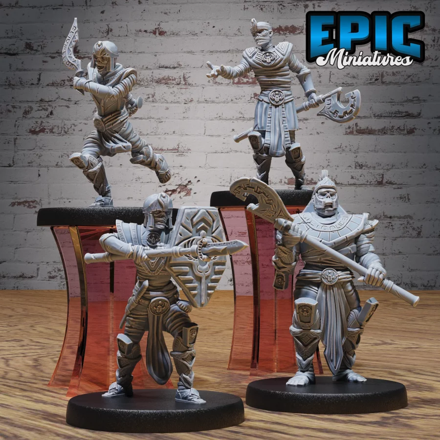 Mummy Warrior Bulky / Mummy Warrior Spear / Mummy Warrior Khopesh Atacking / Mummy Warrior Demanding Set