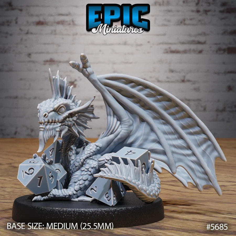 Silver Dragon Wyrmling Playing (Medium)