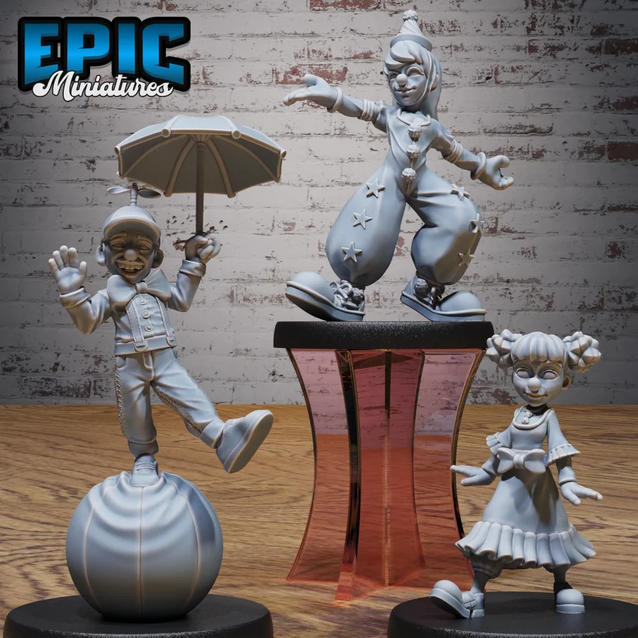 Greeting Clown / Balancing Clown / Clown Girl Set