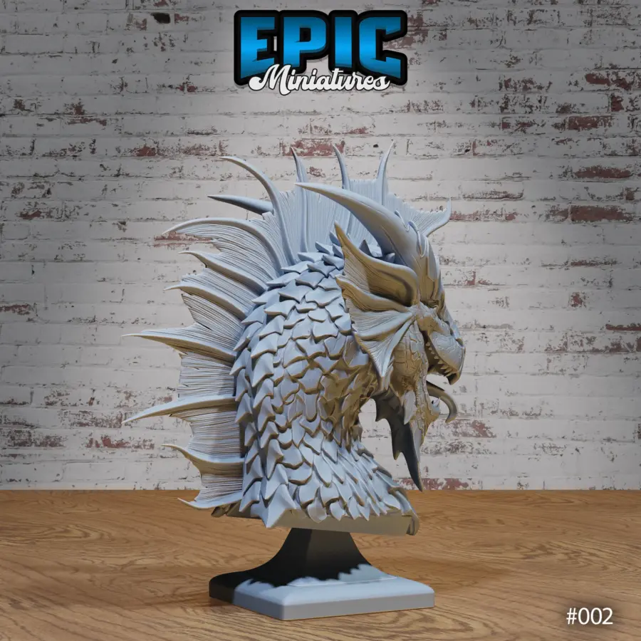 Silver Dragon Bust - Image 2