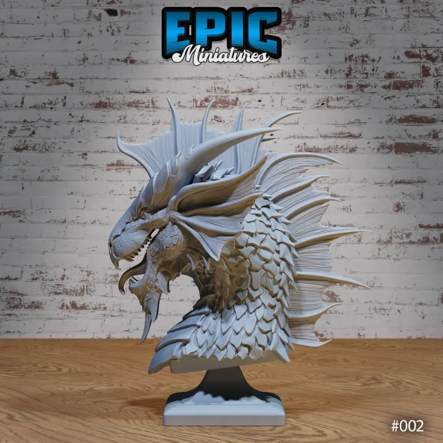 Silver Dragon Bust - Image 3