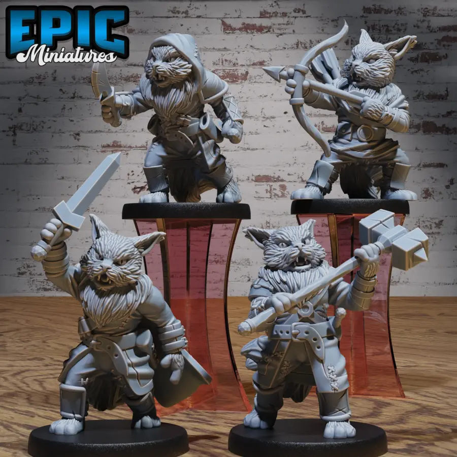 Cat Tribe Warrior / Cat Tribe Archer / Cat Tribe Rogue / Cat Tribe Hammer Set