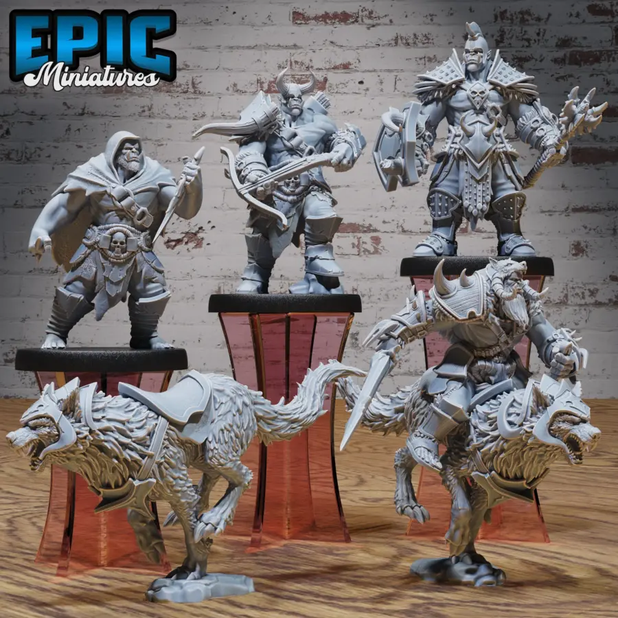 Orc Army Wolf Mount Running / Orc Army Wolf Rider Sword / Orc Army Mace & Shield / Orc Army Dagger / Orc Army Crossbow Set