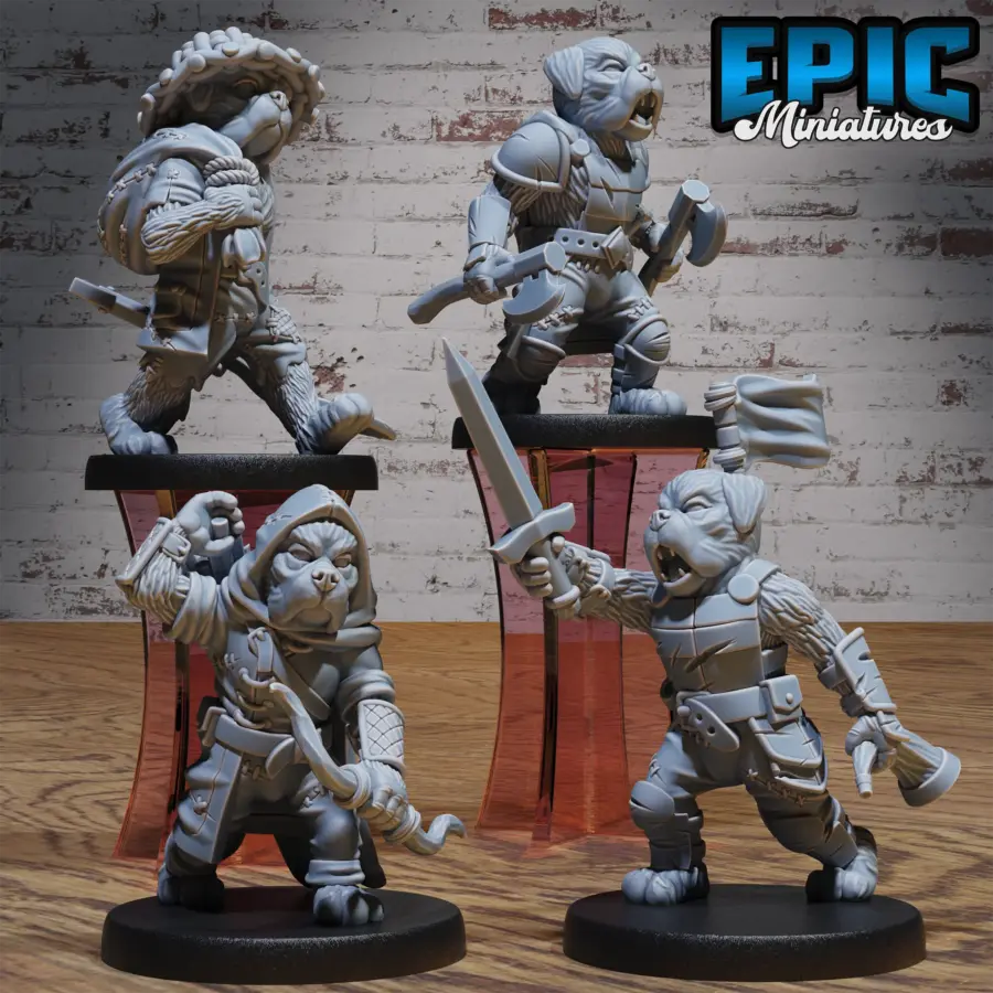Dog Tribe Warrior / Dog Tribe Archer / Dog Tribe Farmer / Dog Tribe Axe Set