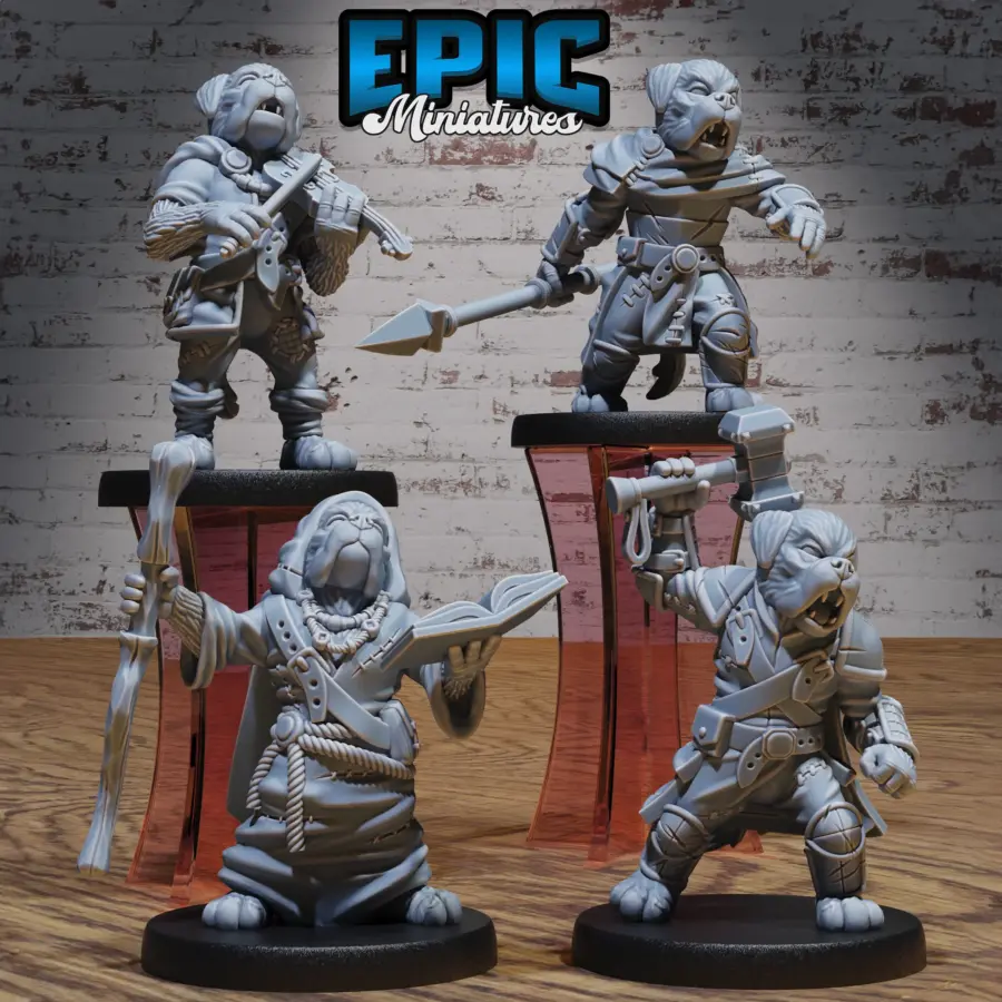 Dog Tribe Hammer / Dog Tribe Bard / Dog Tribe Spear / Dog Tribe Wizard Set
