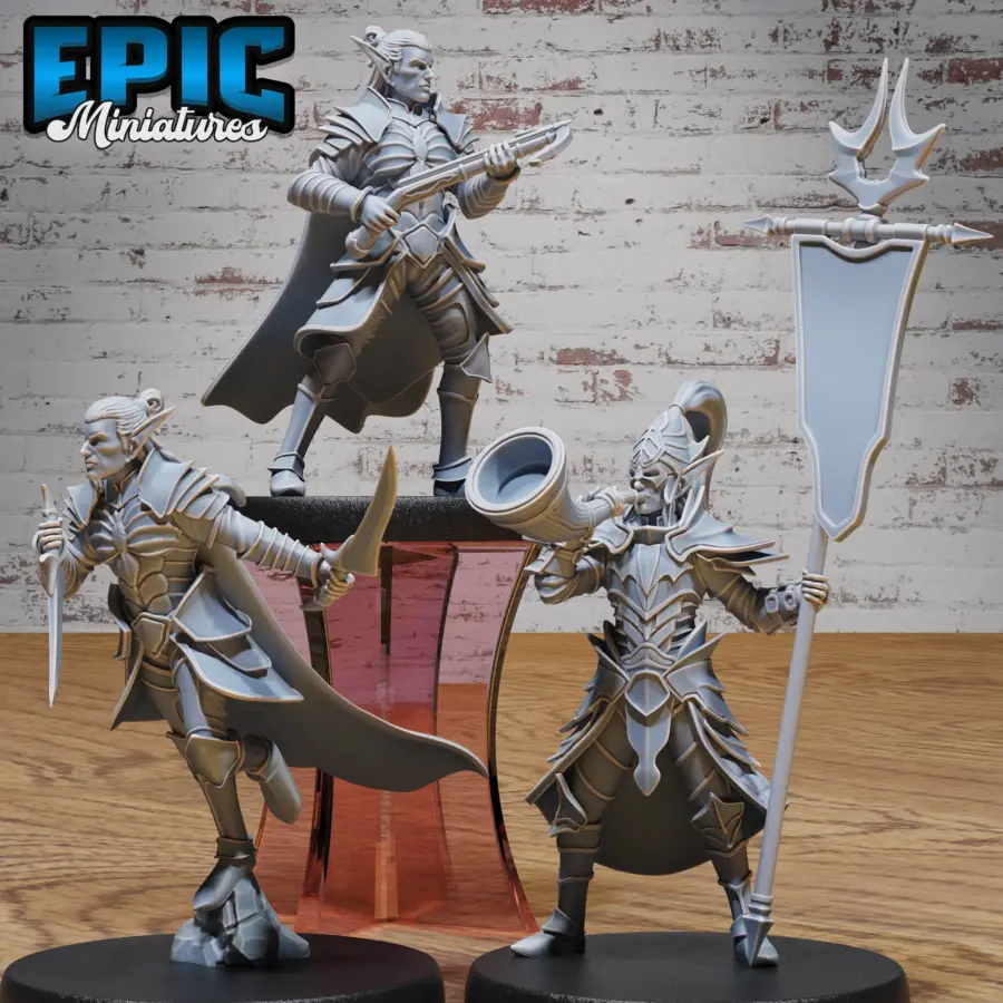 Dark Elf Army Daggers / Dark Elf Army Battle Horn / Dark Elf Army Crossbow Male Set