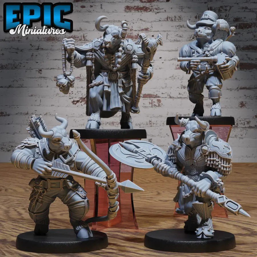 Minotaur Tribe Battle Axe / Minotaur Tribe Warlock / Minotaur Tribe Bard / Minotaur Tribe Ranger Set