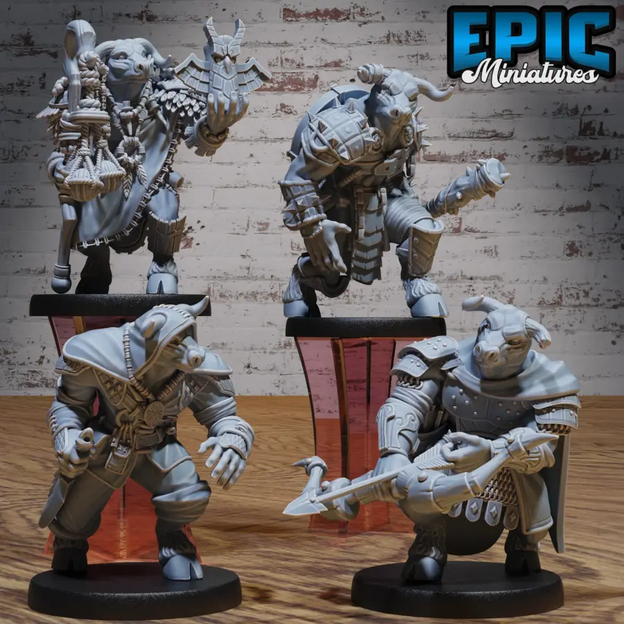 Minotaur Tribe Rogue / Minotaur Tribe Druid / Minotaur Tribe Archer / Minotaur Tribe Bandit Set
